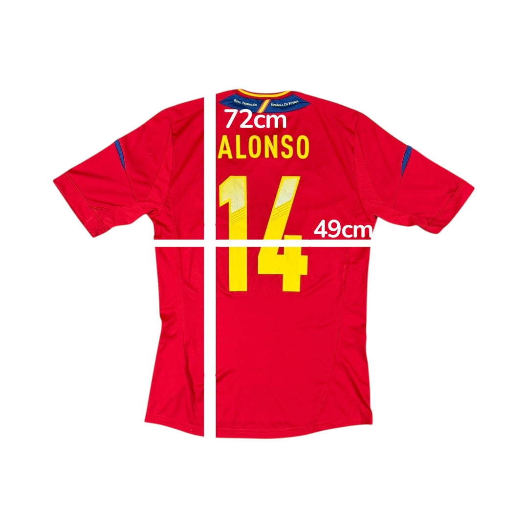 2011-12 Spain Adidas Home Shirt Euro Final Match Detail #14 ALONSO - 9/10 - (S)