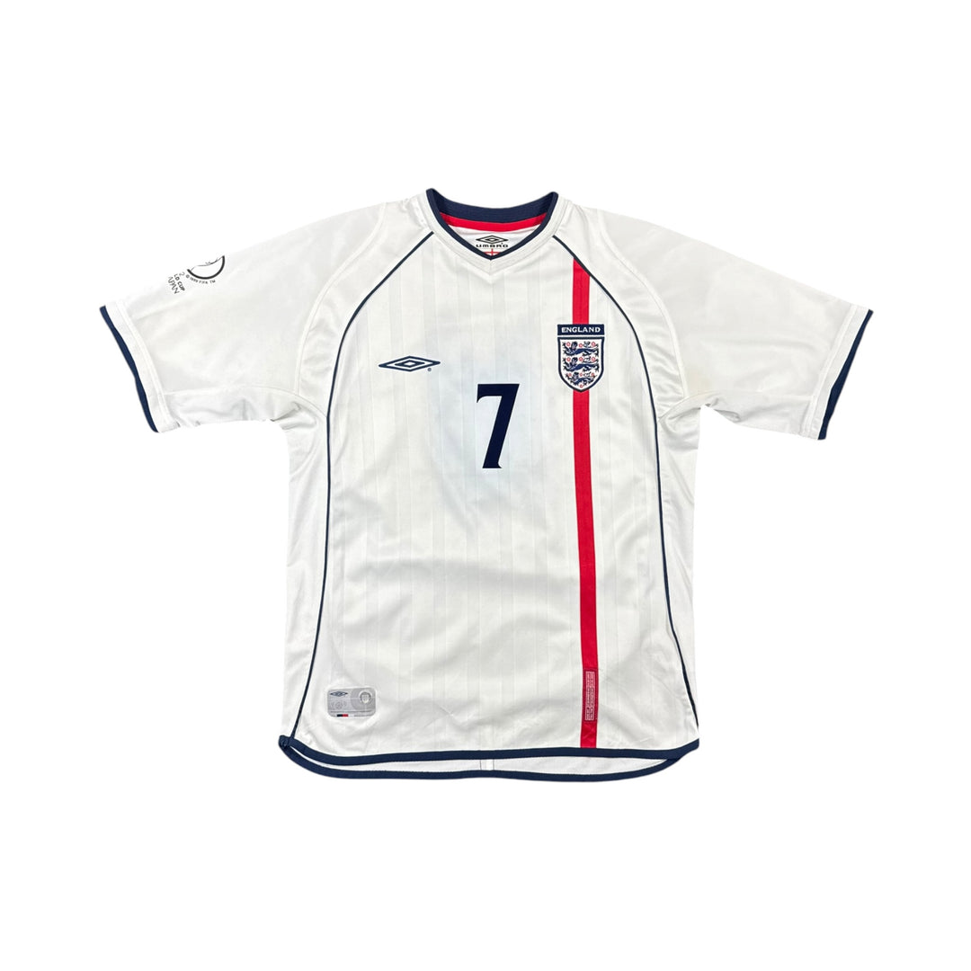 2001-03 England Umbro Home Shirt BECKHAM #7 - 8/10 - (M)