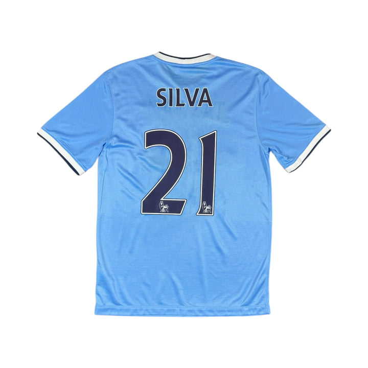 2013-14 Manchester City Home Shirt SILVA #21 - 8/10 - (M)