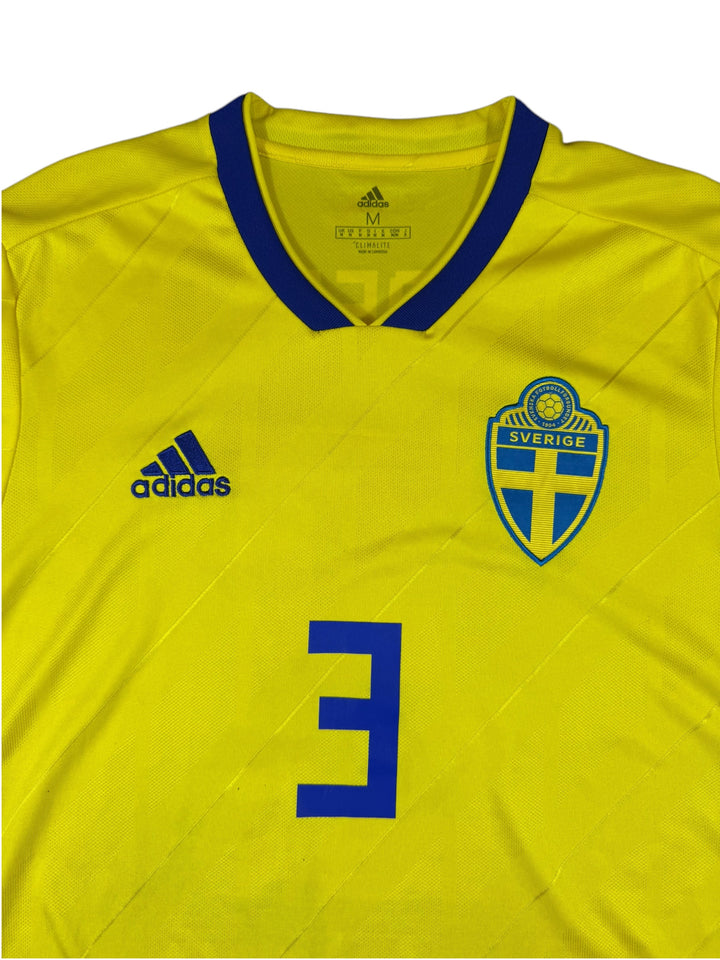 2018/19 Sweden Adidas Home Football Shirt #3 Linderlof - 7/10 - (M)