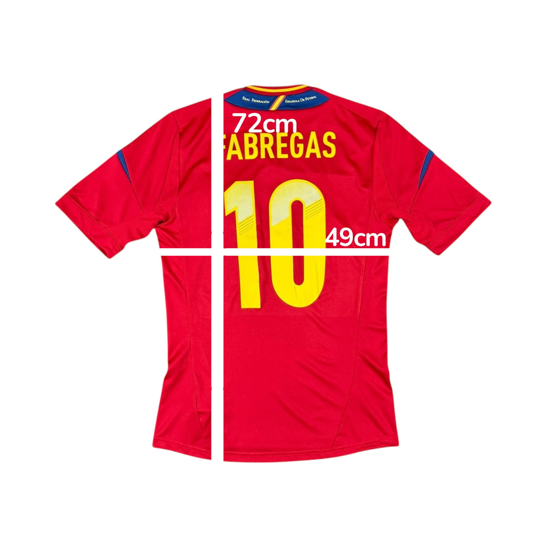 2011-12 Spain Adidas Home Shirt Euro Final Match Detail #10 FABREGAS - 9/10 - (S)