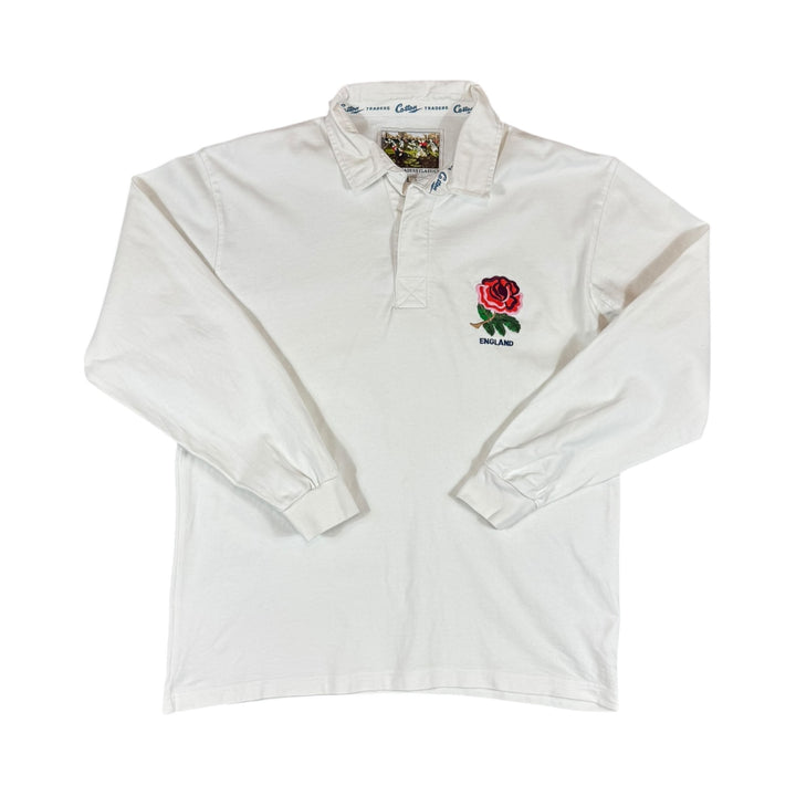 1991 England Cotton Traders Home Longsleeve Rugby Shirt - 9/10 - (L)