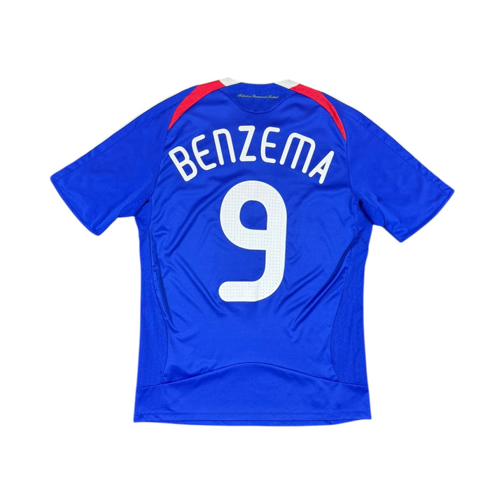 2007-08 France Adidas Home Shirt #9 BENZEMA - 8/10 - (S)