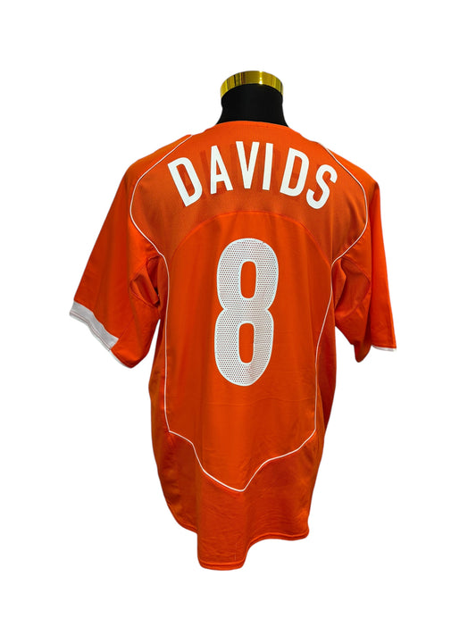 Netherlands T90 2004/05 Home Football Jersey #8 Davids