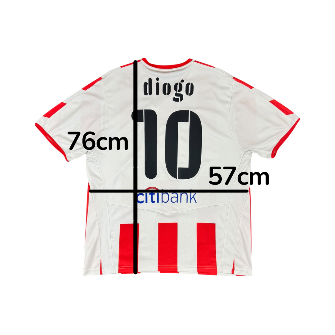 2008-09 Olympiakos Puma Home Shirt DIOGO #10 - 8/10 - (XL)