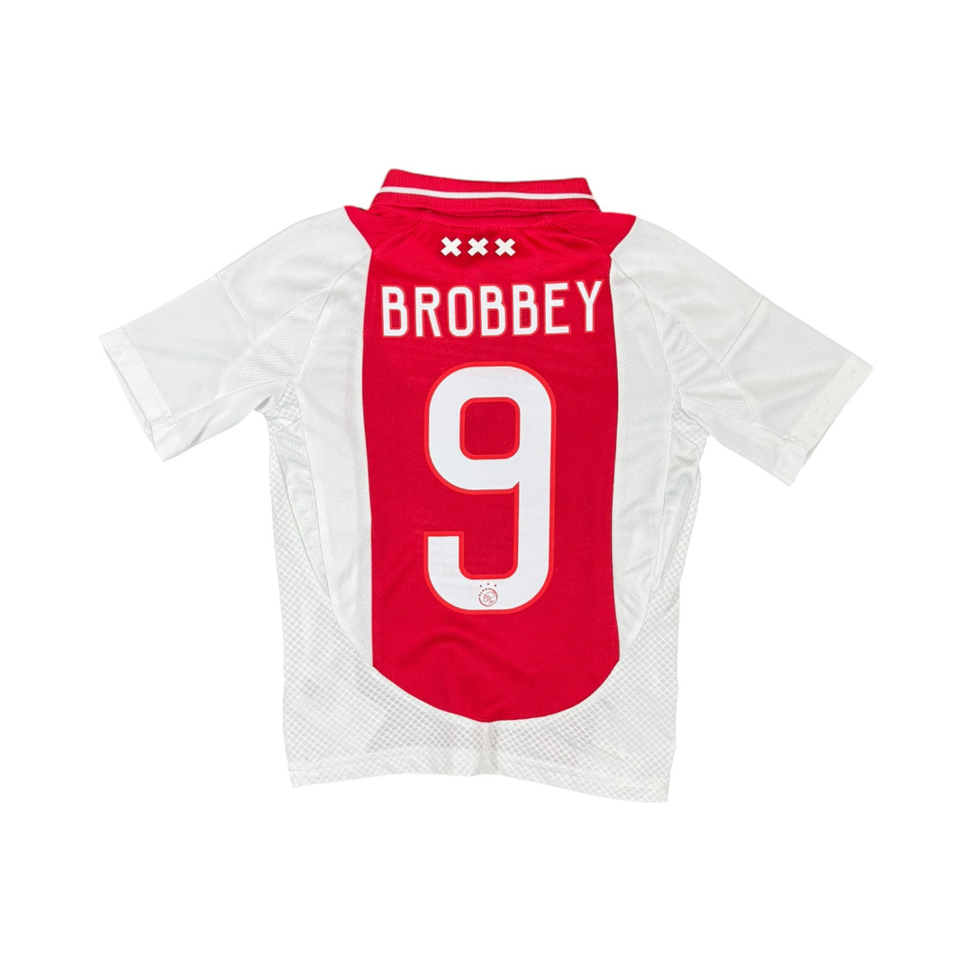 2024-25 Ajax Adidas Home Shirt BROBBY #9 - 9/10 - (5-6 Years)
