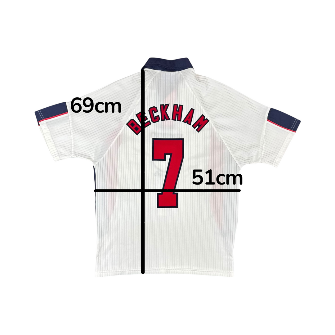 1997-99 England Umbro Home Shirt #7 BECKHAM - 9/10 - (M)