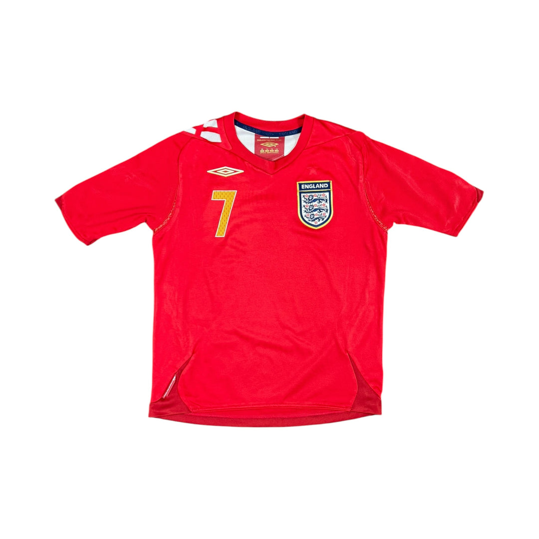2006-08 England Away Shirt + Shorts BECKHAM #7 - 7/10 - (8-10 Years)