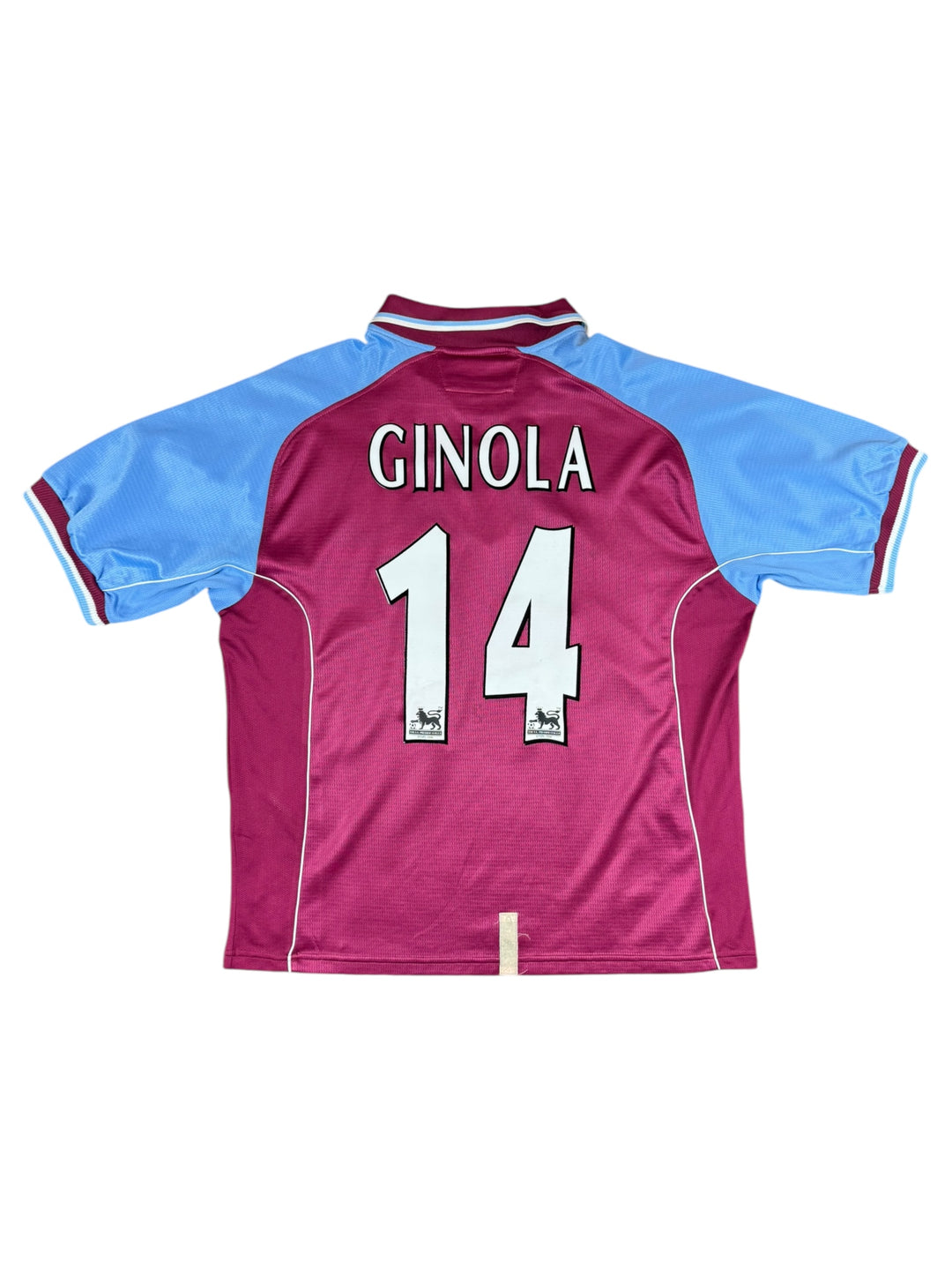 2000/01 Aston Villa Diadora Football Shirt #14 Ginola - 7/10 - (XL)