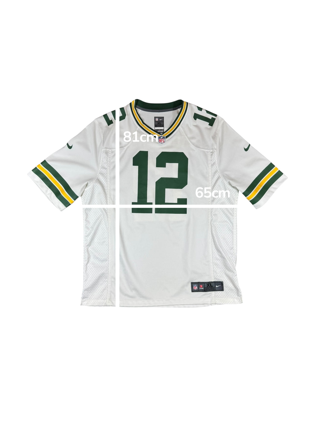 2012-22 Green Bay Packers Nike NFL Away Shirt #12 RODGERS - 9/10 - (XL)