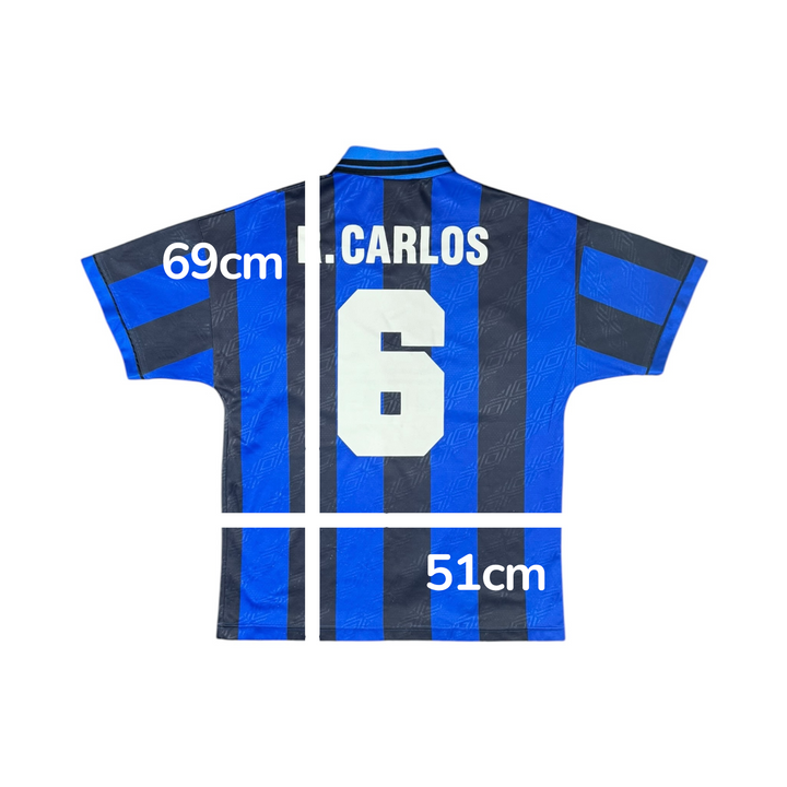1995-96 Inter Milan Home Shirt R. CARLOS #6 - 9/10 - (M)