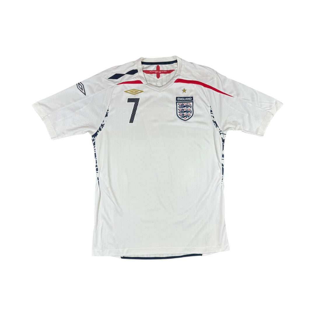 2007-09 England Umbro Home Shirt #7 BECKHAM - 7/10 - (L)