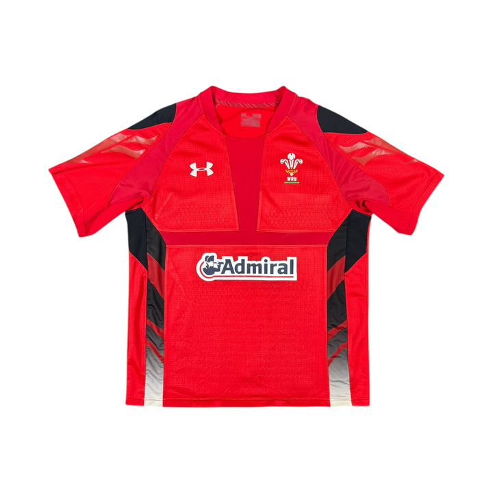 2013-14 Wales Under Armour Union Home Rugby Player Authentic Shirt - 8/10 - (XL)