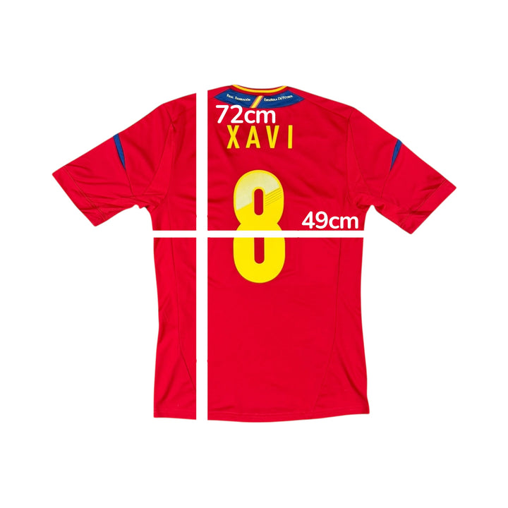2011-12 Spain Adidas Home Shirt Euro Final Match Detail #8 XAVI - 9/10 - (S)