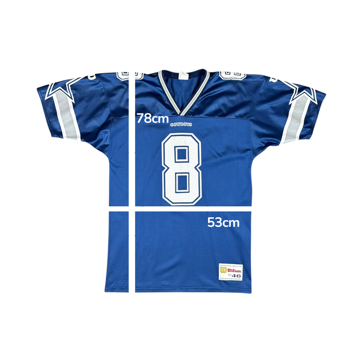 1996 Dallas Cowboys Wilson Home NFL Jersey #8 AIKMAN - 9/10 - (L)