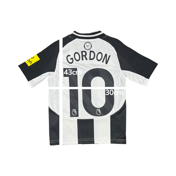 2024-25 Newcastle Adidas Home Shirt #10 GORDON - 9/10 - (5-6 Years)