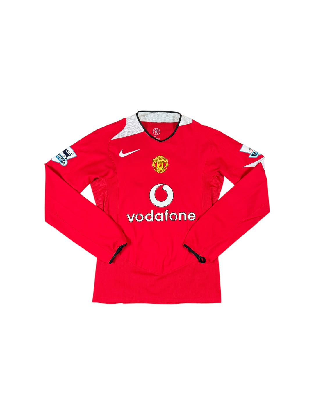 2004-06 Manchester United Nike T90 Home L/S Shirt #7 RONALDO - 10/10 - (S)