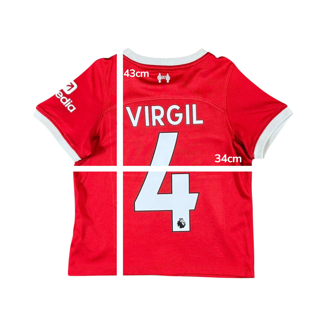 2023-24 Liverpool Nike Home Shirt #4 VIRGIL - 7/10 - (4-5 Years)