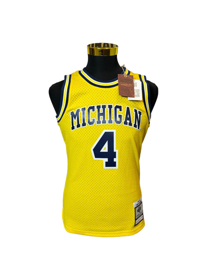 Michigan University NBA Basketball Jersey #4 Webber