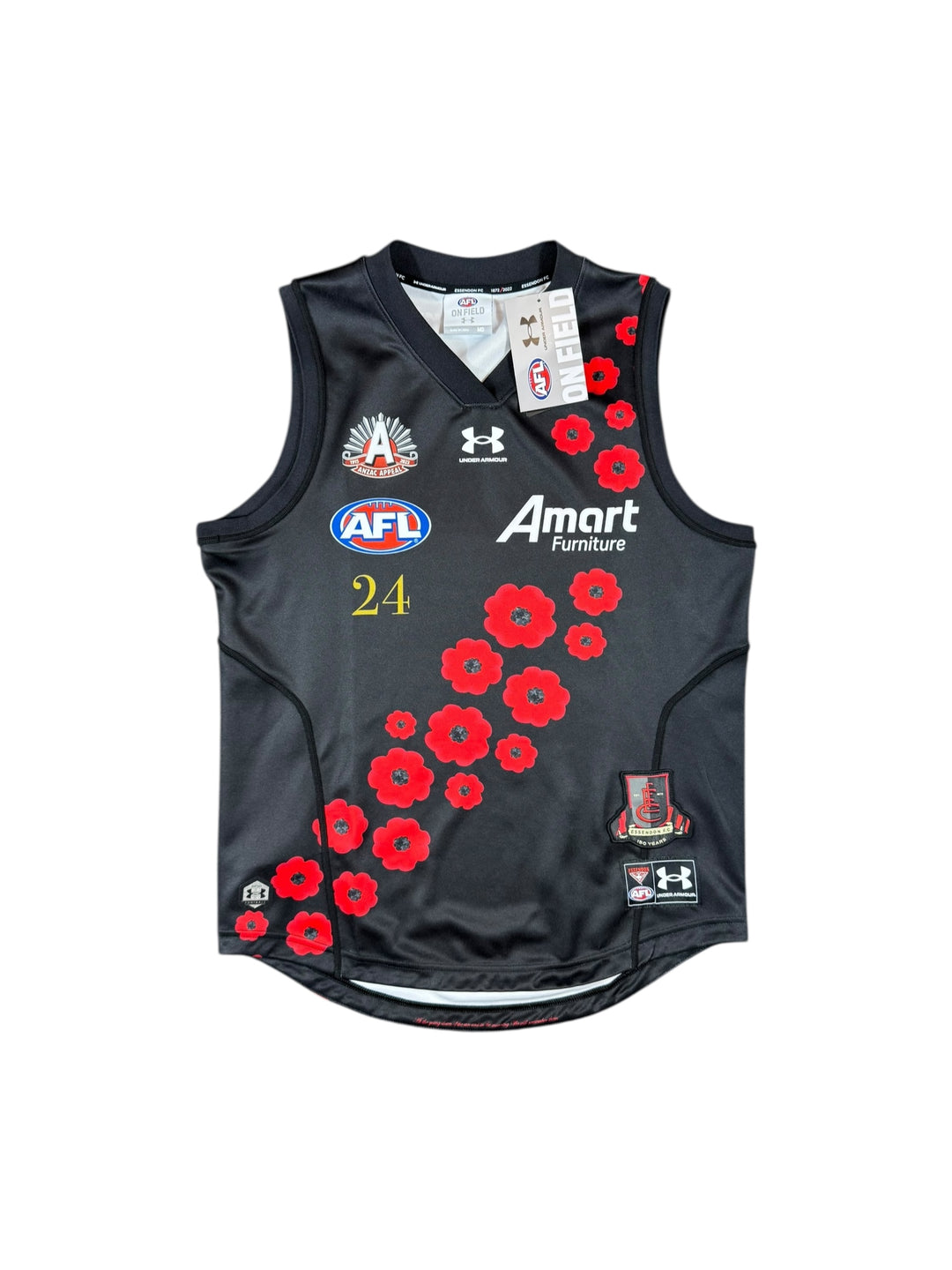 2022 Essendon Under Armour Anzac AFL Jersey Brand New (M)