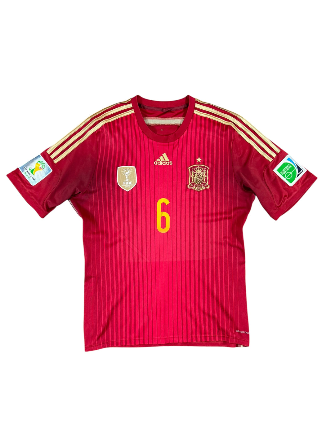 2014/15 Spain Adidas Home Football Shirt #6 Iniesta - 5/10 - (L)