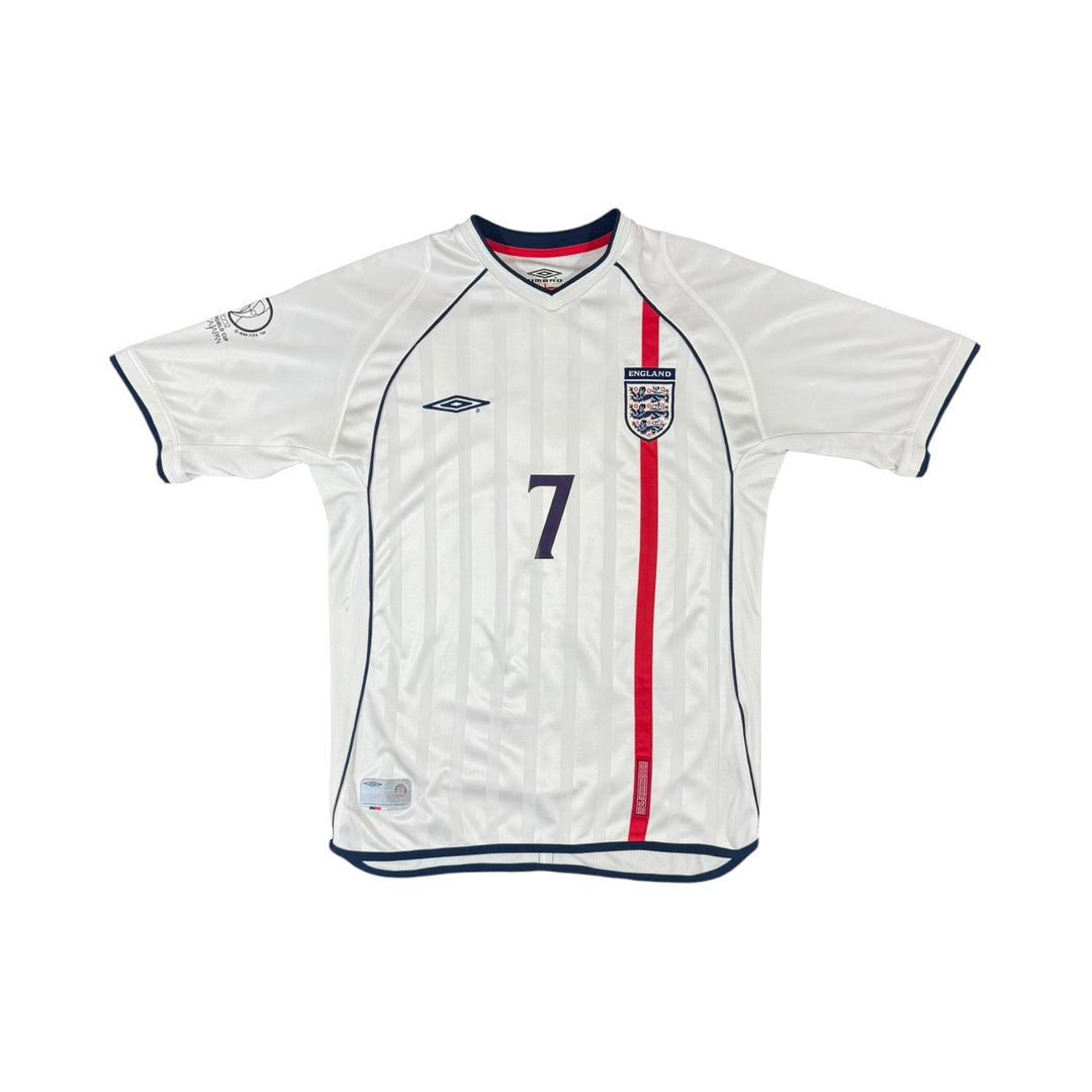 2001-03 England Umbro Home Shirt BECKHAM #7 - 8/10 - (M)