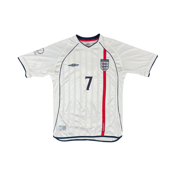 2001-03 England Umbro Home Shirt BECKHAM #7 - 8/10 - (M)