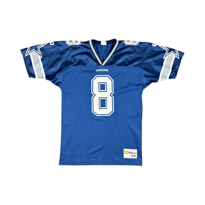 1996 Dallas Cowboys Wilson Home NFL Jersey #8 AIKMAN - 9/10 - (L)