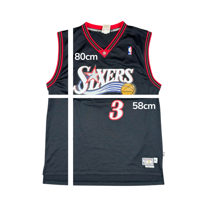 2000-01 Philadelphia 76ers Hardwood Classic Basketball Jersey #3 IVERSON - 9/10 - (XL)