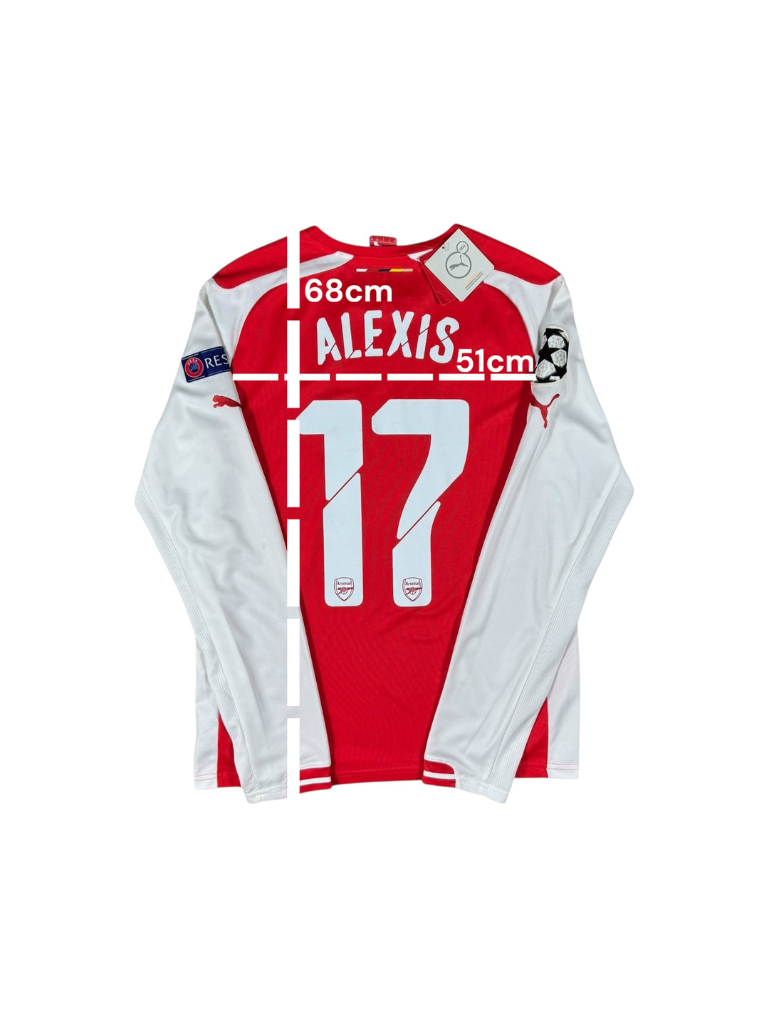 2014/15 Arsenal Puma Home Champions League Football Shirt #17 ALEXIS Brand New (S)