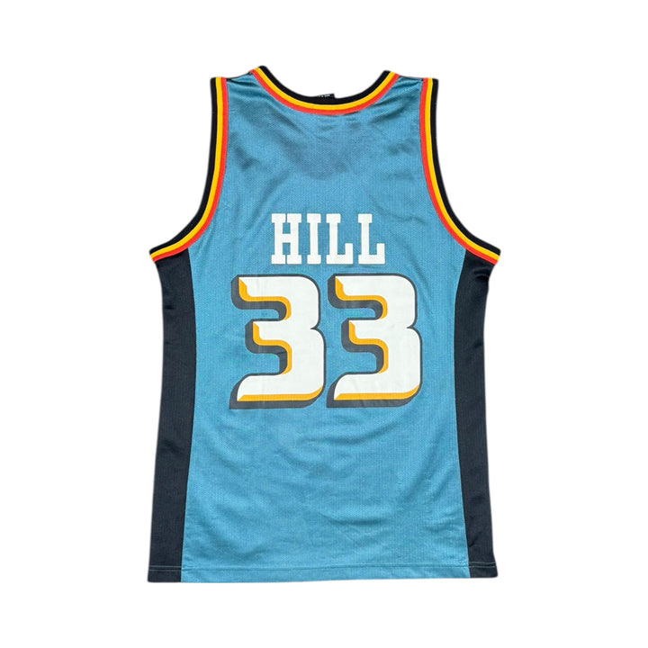 1996-00 Detroit Pistons Adidas Basketball Jersey #33 HILL - 8/10 - (XS)