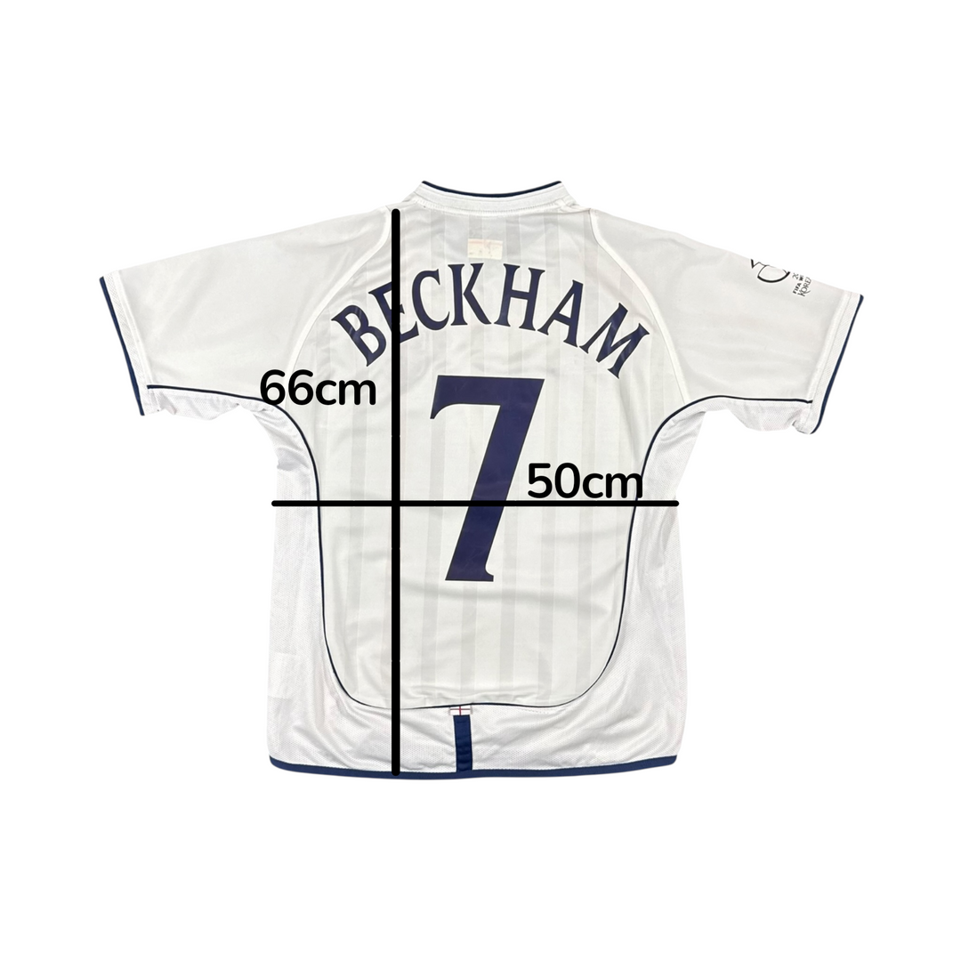 2001-03 England Umbro Home Shirt BECKHAM #7 - 9/10 - (S)