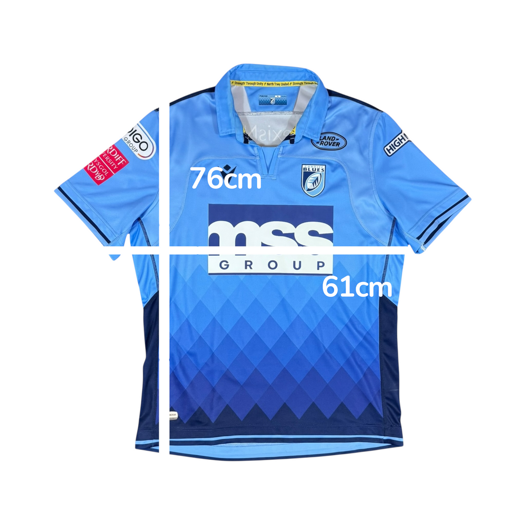 2021-22 Cardiff Blues Macron Home Rugby Shirt - 8/10 - (XL)