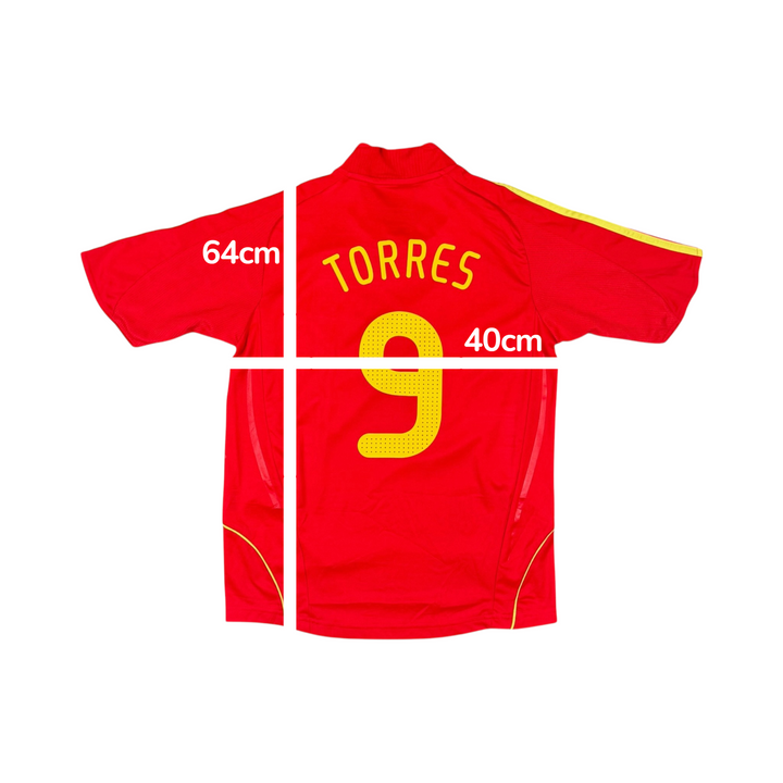 2007-09 Spain Adidas Home Shirt TORRES #9 - 9/10 - (13-14 Years)