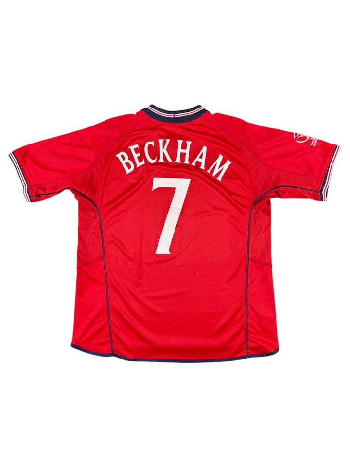 2002 England Umbro Football Reversible Shirt #7 Beckham - 9/10 - (2XL)