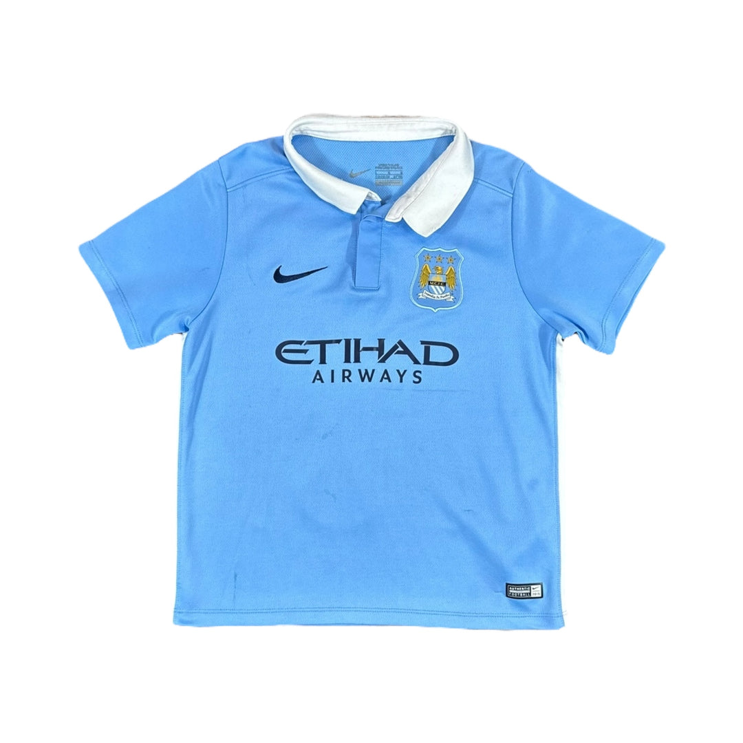 2015-16 Manchester City Nike Home Shirt #10 AGUERO - 8/10 - (6-7 Years)