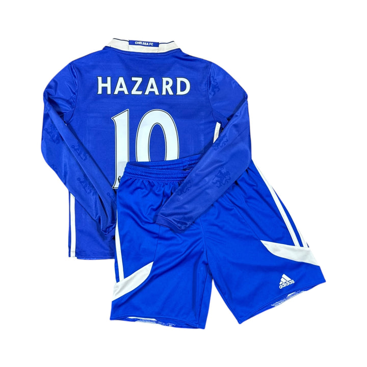 2016-17 Chelsea Home L/S Shirt + Shorts HAZARD #10 - 7/10 - (9-10 Years)