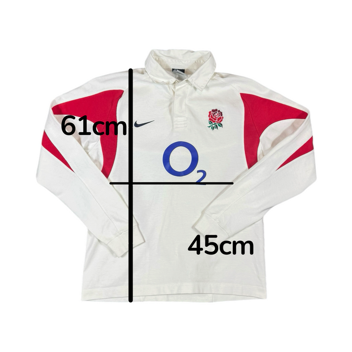 2005-06 England Home Rugby L/S Shirt - 9/10 - (12-13 Years)