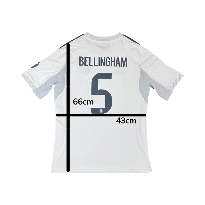 2025-26 Real Madrid Adidas Home Shirt Brand New BELLINGHAM #5 - 9/10 - (13-14 Years)