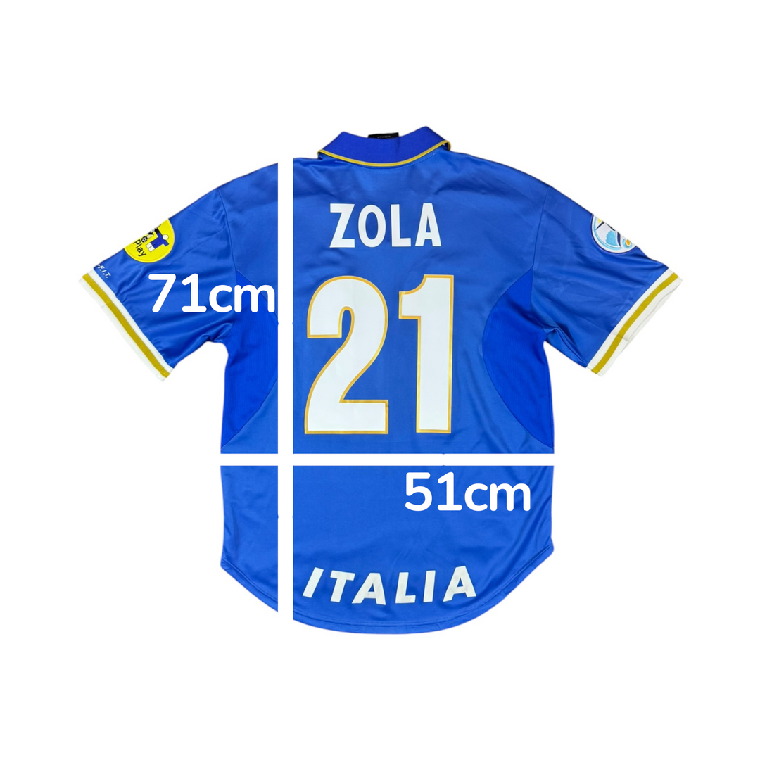 1996-97 Italy Home Shirt ZOLA #21 - 9/10 - (L)