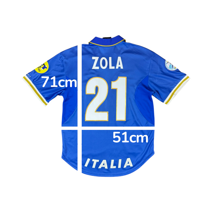 1996-97 Italy Home Shirt ZOLA #21 - 9/10 - (L)