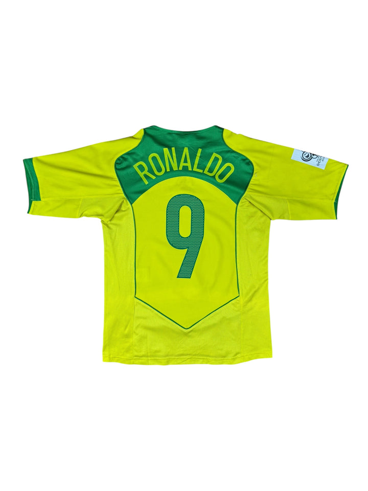 2004/05 Brazil Nike T90 Home Football Shirt #9 RONALDO - 7/10 - (S)