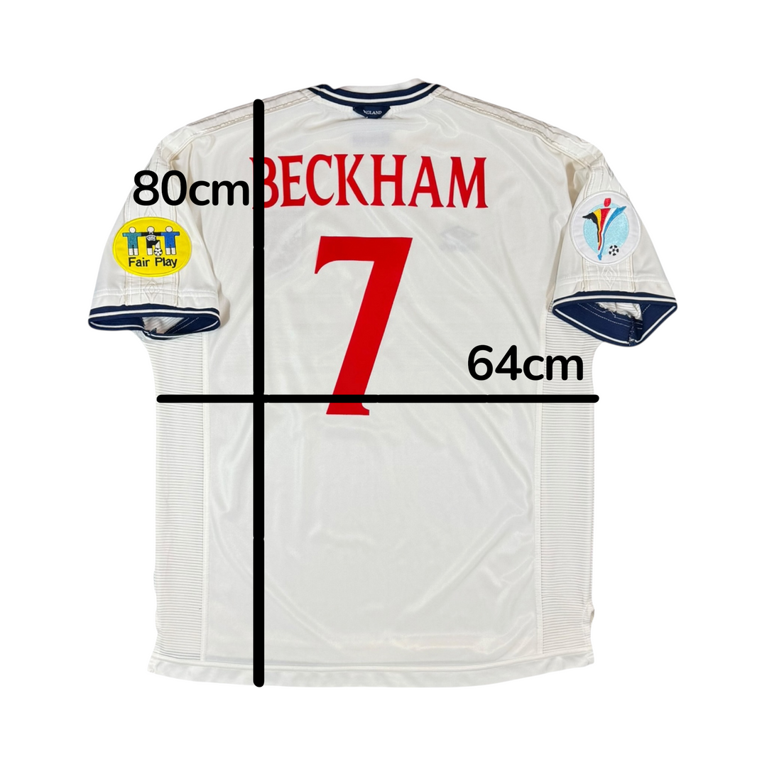 1999-01 England Umbro Home Shirt #7 BECKHAM - 9/10 - (2XL)