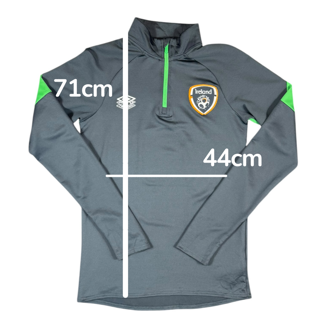 2021-22 Ireland 1/4 Zip Training Shirt L/S - 8/10 - (S)