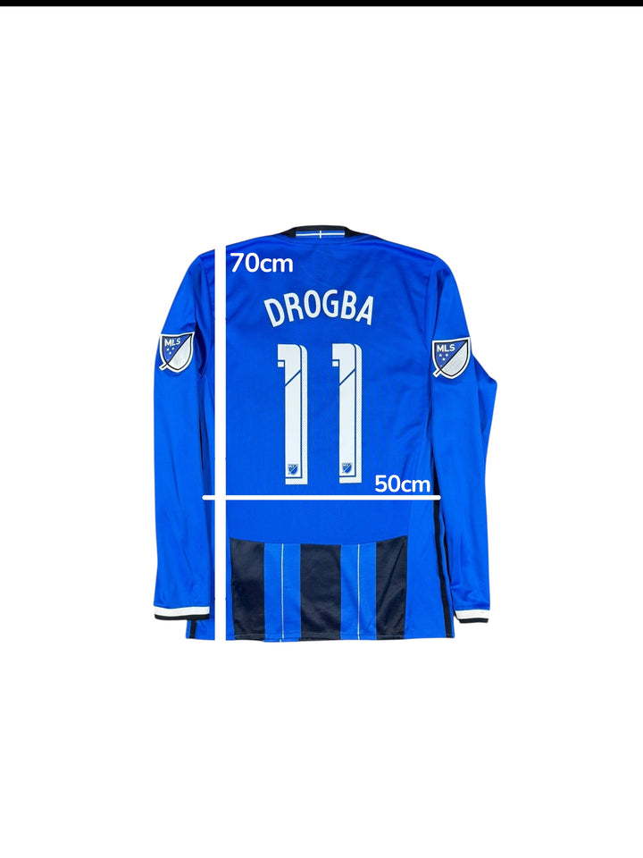 2017-18 Impact Montreal Adidas 25 Year Anniversary Longsleeve Home Player Authentic Shirt #11 DROGBA - 8/10 - (M)