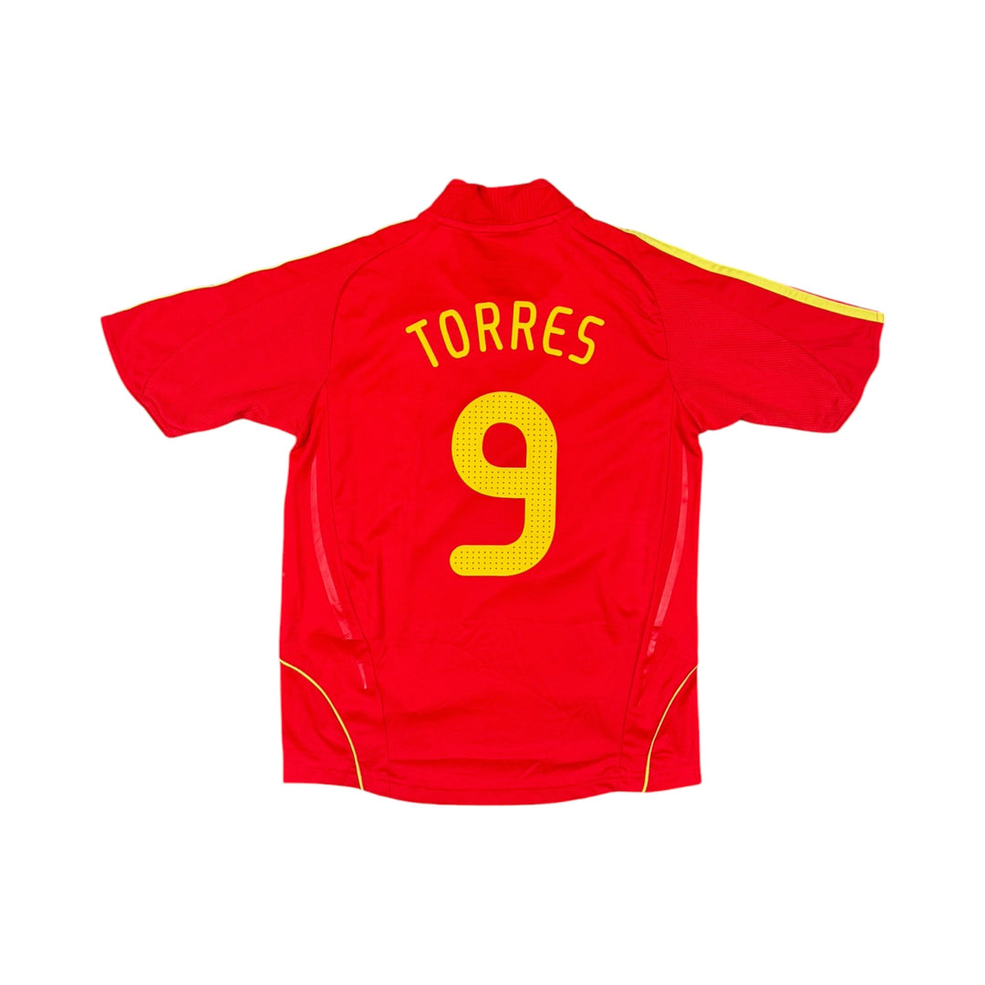 2007-09 Spain Adidas Home Shirt TORRES #9 - 9/10 - (13-14 Years)