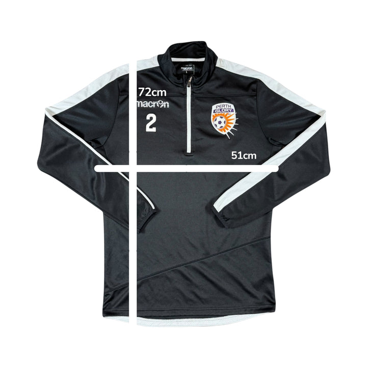 2019-20 Perth Glory Macron Player Issue 1/4 Zip Track Jacket - 8/10 - (L)