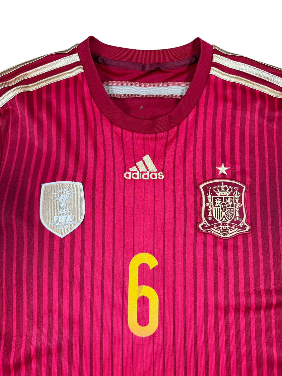 2014/15 Spain Adidas Home Football Shirt #6 Iniesta - 5/10 - (L)