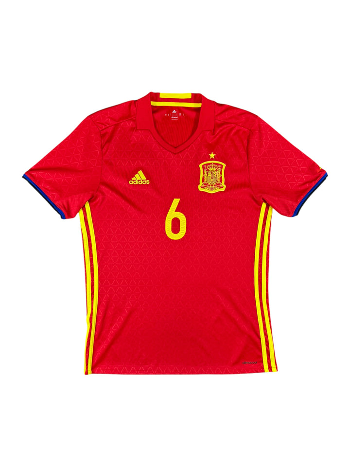 2016/17 Spain Adidas Football Shirt #6 Iniesta - 9/10 - (M)