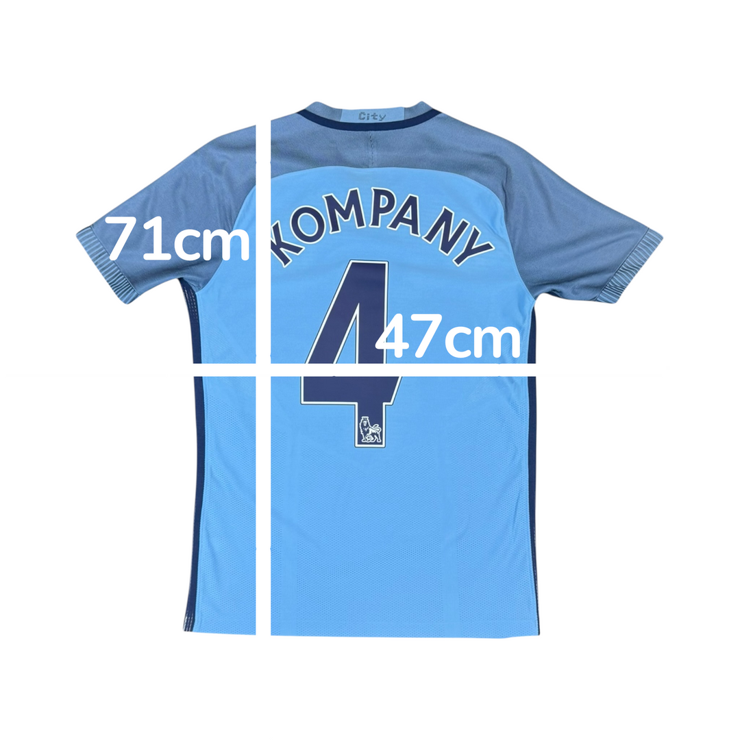 2016-17 Manchester City Nike Home Player Authentic Shirt KOMPANY #4 - 8/10 - (S)